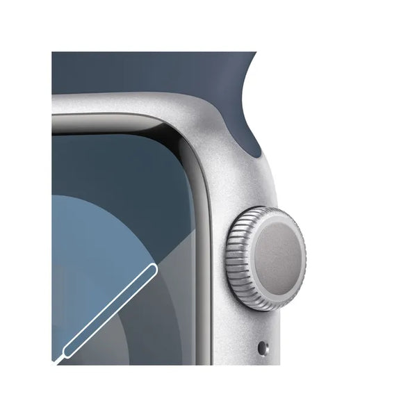 Apple Watch Series 9 GPS 45mm Silver Aluminium Case with Storm Blue
